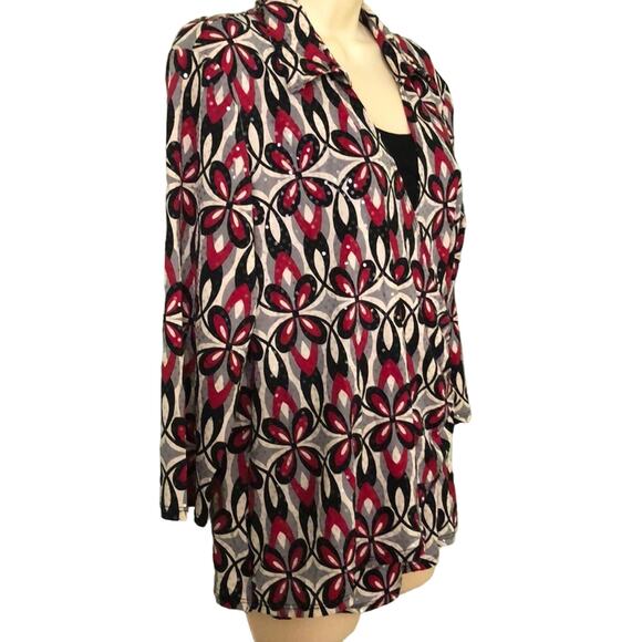 Studio 1940 Sparkle Dot Print Layered Look Top Vintage Woman Size XL - Picture 2 of 8